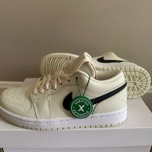 NWB: Jordan 1 LOW (2021) sneaker: coconut/ milk-black white.